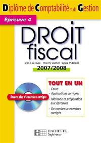 Droit fiscal, épreuve 4 : 2007-2008
