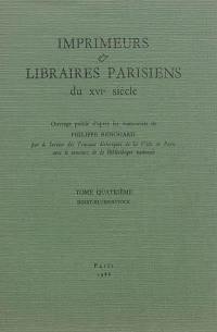Imprimeurs & libraires parisiens du XVIe siècle. Vol. 4. Binet-Blumenstock