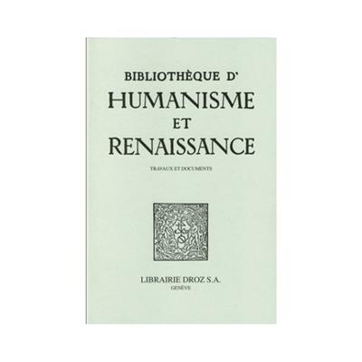 Bibliothèque d'humanisme et Renaissance, n° 82-1