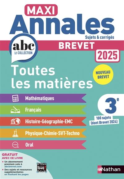 Maxi annales brevet 2025 : corrigé