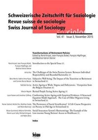 Schweizerische Zeitschrift für Soziologie, n° 41. Transformations of retirement policies