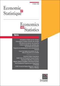 Economie et statistique, n° 534-535. Varia
