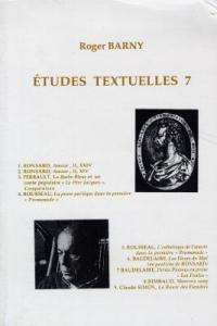Etudes textuelles. Vol. 7