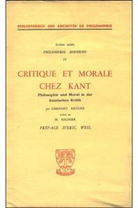 Critique et morale chez Kant