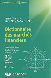 Dictionnaire des marchés financiers : plus de 2.000 termes et expressions expliqués et traduits en cinq langues : anglais, allemand, espagnol, italien, néerlandais