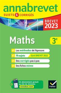 Maths 3e : brevet 2023