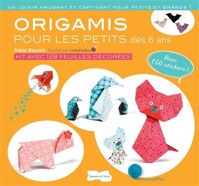 Origamis pour les petits dès 6 ans : kit avec 128 feuilles décorées