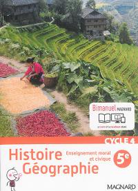 Histoire géographie, enseignement moral et civique 5e, cycle 4 : programme 2016 : bimanuel