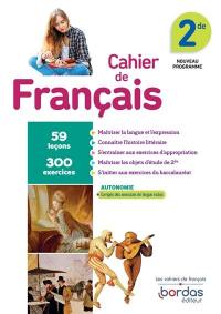 Cahier de français 2de : programme 2019