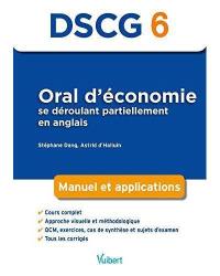 Oral d'économie se déroulant partiellement en anglais, DSCG 6 : manuel et applications