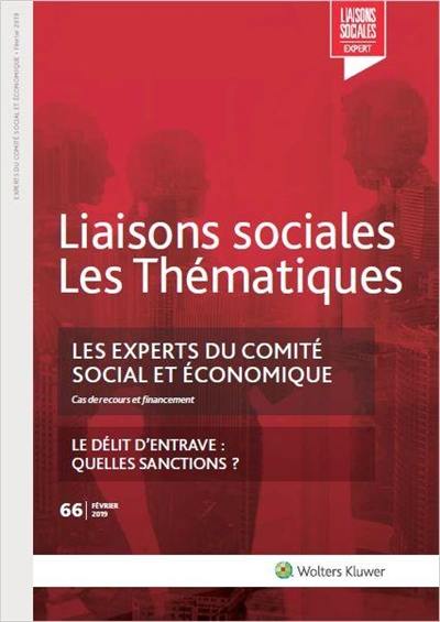 Liaisons sociales. Les thématiques, n° 66. Les experts du comité social et économique : cas de recours et financement