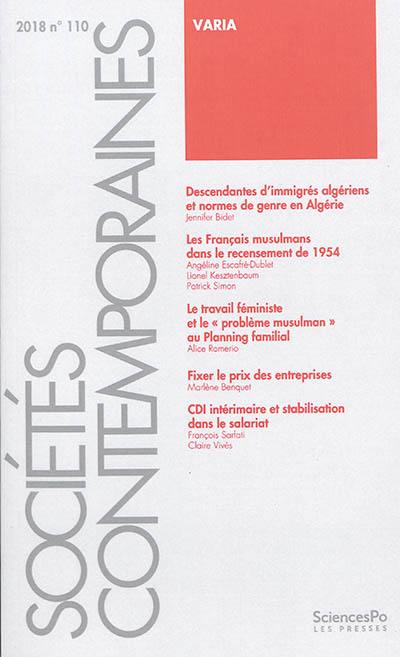 Sociétés contemporaines, n° 110