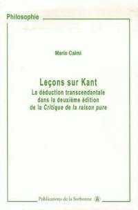 Leçons sur Kant : la déduction transcendantale dans la deuxième édition de la Critique de la raison pure