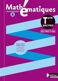 Mathématiques, term bac pro : programme 2011 bac pro 3 ans groupement B