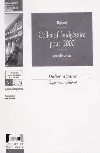 Collectif budgétaire pour 2000 : rapport, nouvelle lecture