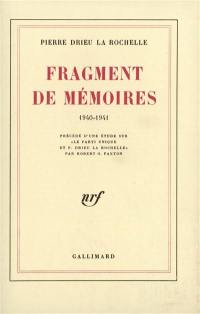 Fragment de mémoires : 1940-1941