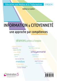 Information & citoyenneté : éducation aux médias et à l'information, cycle 4 : une approche par compétences