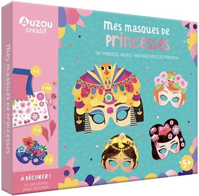Mes masques de princesses : à décorer !. My princess masks : to decorate!. Mis mascaras de princesa : para decorar!