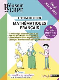Mathématiques, français, épreuve de leçon : oral 2024 et 2025
