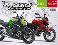 Revue moto technique, n° 172. Kawasaki ER-6f et ER-6n modèles 2012 à 2014, Honda CB500FA et CBR500RA modèles 2013 et 2014