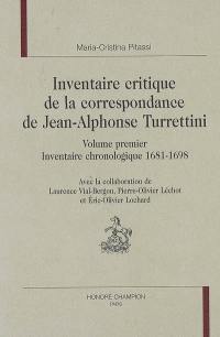 Inventaire critique de la correspondance de Jean-Alphonse Turrettini