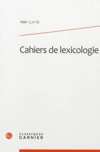 Cahiers de lexicologie, n° 73