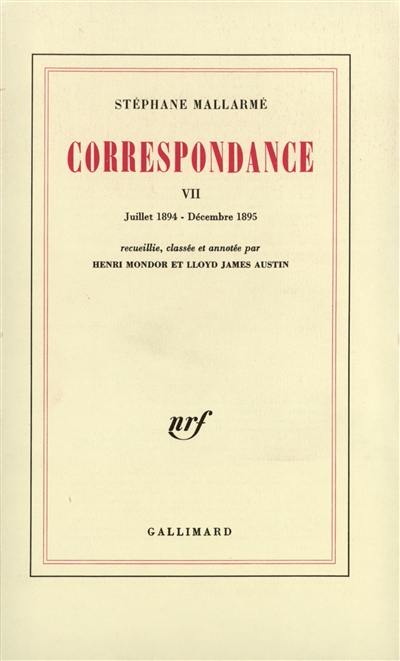 Correspondance. Vol. 7. Juil. 1894-déc. 1895