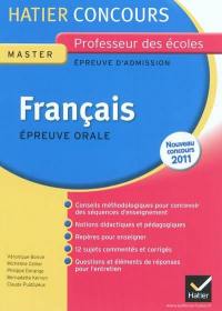 Français, épreuve orale d'admission, master, nouveau concours 2011 : exposé et entretien