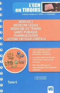 Module 1, médecine légale, médecine du travail, santé publique, pharmacologie, lecture critique d'articles