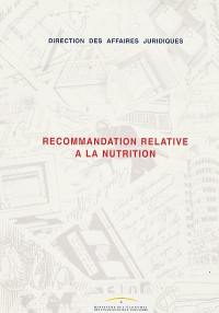Recommandation relative à la nutrition