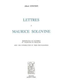 Lettres à Maurice Solovine : reproduites en fac-similé et traduites en français