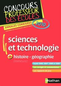 Annales corrigées CRPE sciences et technologie + histoire géo : 2010