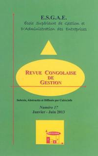 Revue congolaise de gestion, n° 17
