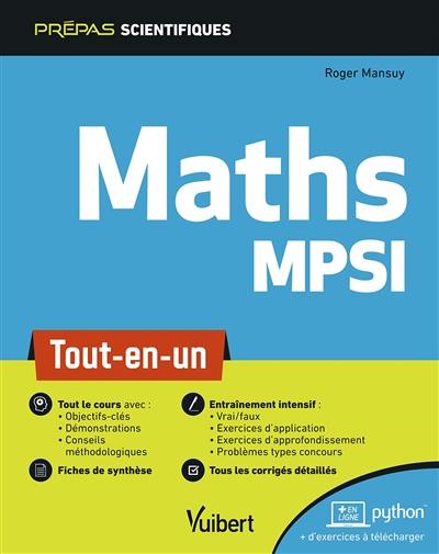 Maths MPSI : tout-en-un