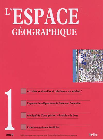 Espace géographique, n° 1 (2019)