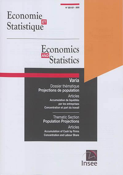 Economie et statistique, n° 520-521. Projections de population