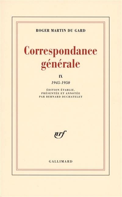 Correspondance générale. Vol. 09. 1945-1950