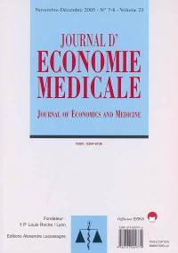 Journal d'économie médicale : évaluation des pratiques et des organisations de santé, n° 23-7-8