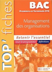Management des organisations, bac 1re et terminale STG