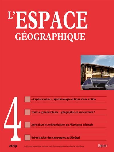 Espace géographique, n° 4 (2019)
