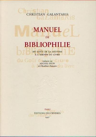 Manuel de bibliophilie