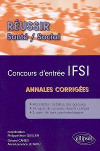 Concours d'entrée IFSI : annales corrigées