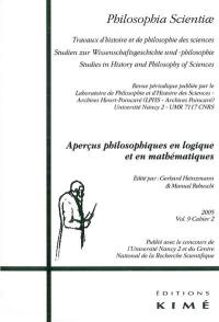 Philosophia scientiae, n° 9-2. Aperçus philosophiques en logique et en mathématiques