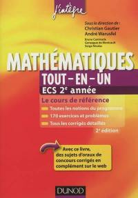 Mathématiques tout-en-un, ECS 2e année : cours et exercices corrigés : prépas commerciales