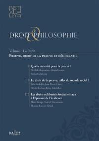 Droit & philosophie : annuaire de l'Institut Michel Villey, n° 11. Preuve, droit de la preuve et démocratie