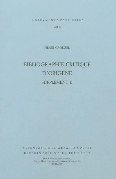 Bibliothèque d'Origène. Supplement II