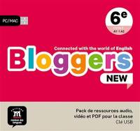 Bloggers new, 6e : pack de ressources audio, vidéo et PDF pour la classe : clé USB