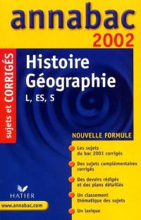 Histoire, géographie, L, ES, S