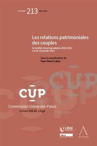 Les relations patrimoniales des couples : actualités de jurisprudence 2018-2022 : loi du 19 janvier 2022