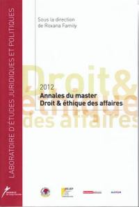 Annales du master Droit et éthique des affaires : 2012